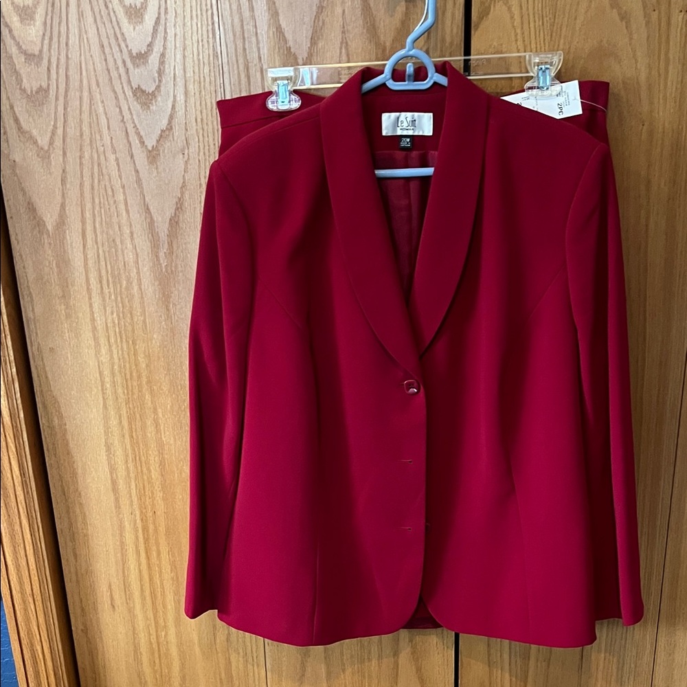 Red Blazer and Skirt Set